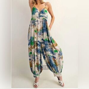NWT ee:some Women’s Ee:Some - Tie Dye Jumpsuit SIZE M